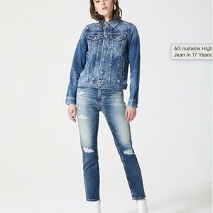 AG Isabelle High Rise Crop Distressed Torn Jean in 17 Years Free Spirit- 29